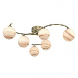 Atiya - Antique Brass 6 Light Semi-Flush with Marble Glass Atiya - Antique Brass 6 Light Semi-Flush with Marble Glass