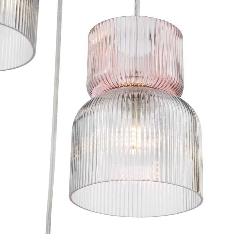 Dar_Vol3-AUB0303 - Auberta - Polished Chrome 3 Light Cluster Pendant with Ribbed Glass