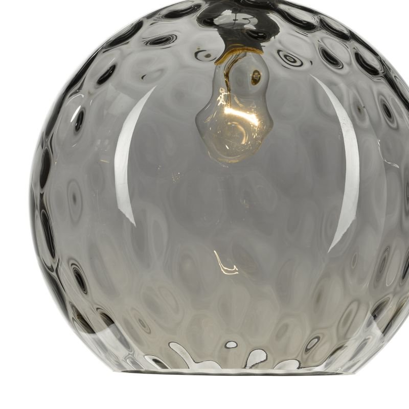 Dar-AUL0110 - Aulax - Smoked Dimple Glass with Chrome Hanging Pendant