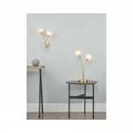 Avari - Satin Brass 2 Light Table Lamp with Decorative Glass Shades Avari - Satin Brass 2 Light Table Lamp with Decorative Glass Shades