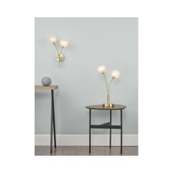 Avari - Satin Brass 2 Light Table Lamp with Decorative Glass Shades Avari - Satin Brass 2 Light Table Lamp with Decorative Glass Shades