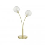 Avari - Satin Brass 2 Light Table Lamp with Decorative Glass Shades Avari - Satin Brass 2 Light Table Lamp with Decorative Glass Shades