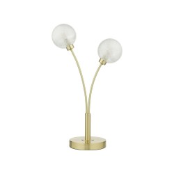 Avari - Satin Brass 2 Light Table Lamp with Decorative Glass Shades Avari - Satin Brass 2 Light Table Lamp with Decorative Glass Shades