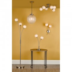 Avari - Satin Nickel 6 Light Semi-Flush with Decorative Glass Avari - Satin Nickel 6 Light Semi-Flush with Decorative Glass