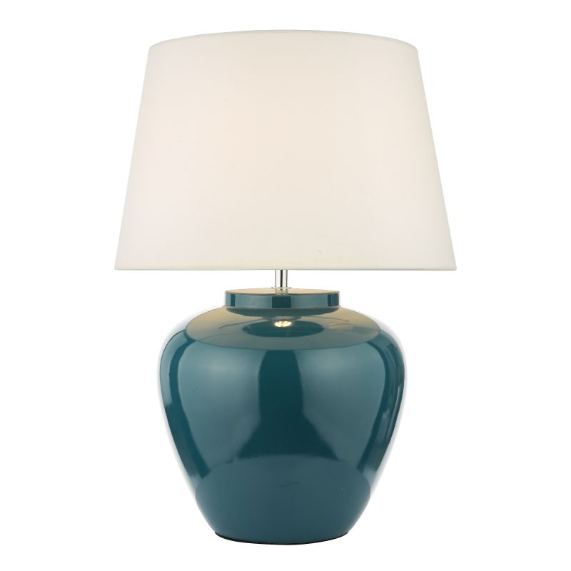 Table & Floor Lamp - Ayla - Ivory Shade & Blue Ceramic Table Lamp Dar-AYL4223-CEZ162 - Ayla - Ivory Shade & Blue Ceramic Table Lamp