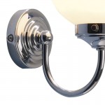 Barclay - Bathroom Chrome Wall Lamp with Opal Glass Globe Barclay - Bathroom Chrome Wall Lamp with Opal Glass Globe