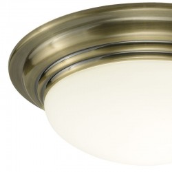 Barclay - Bathroom Antique Brass Ceiling Lamp with Opal Glass Barclay - Bathroom Antique Brass Ceiling Lamp with Opal Glass