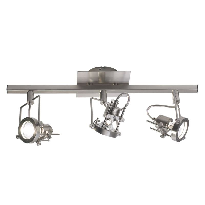 Spot & Downlights - Bauhaus - Satin Chrome Adjustable Swivel Head 3 Light Spotlights Dar-BAU7346 - Bauhaus - Satin Chrome Adjustable Swivel Head 3 Light Spotlights