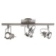 Spot & Downlights - Bauhaus - Satin Chrome Adjustable Swivel Head 3 Light Spotlights Dar-BAU7346 - Bauhaus - Satin Chrome Adjustable Swivel Head 3 Light Spotlights