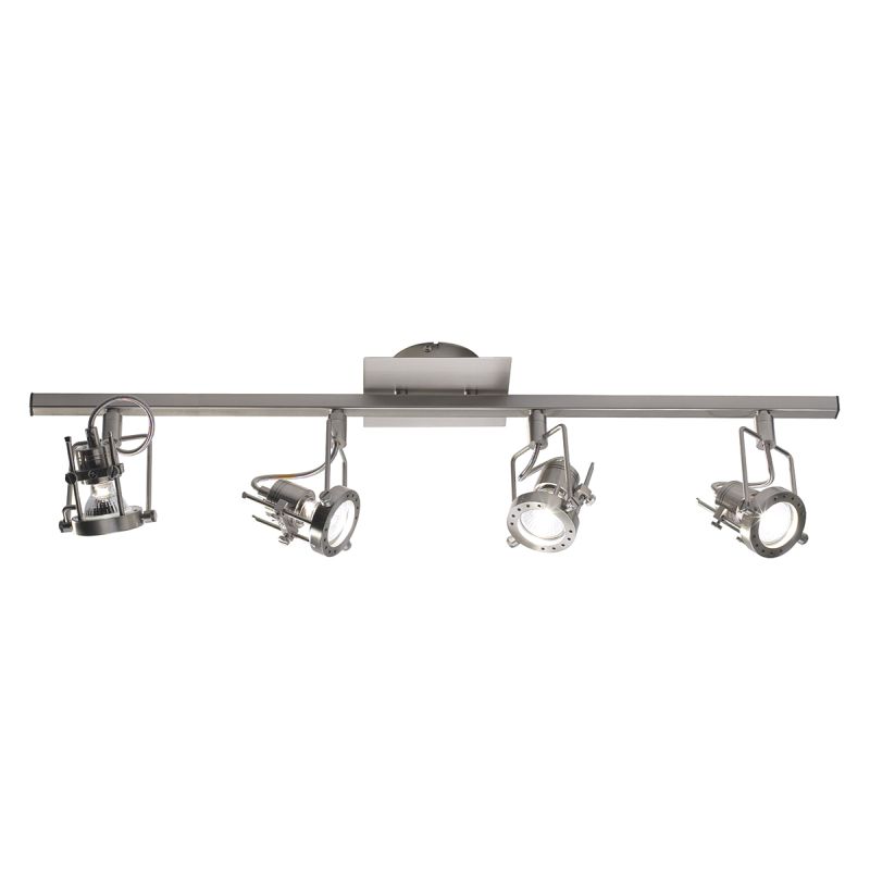 Spot & Downlights - Bauhaus - Satin Chrome Adjustable Swivel Head 4 Light Spotlights Dar-BAU8446 - Bauhaus - Satin Chrome Adjustable Swivel Head 4 Light Spotlights