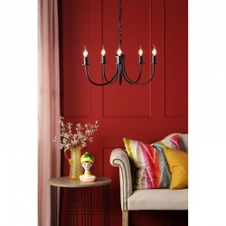 Becca - Matt Black 5 Light Centre Fitting Becca - Matt Black 5 Light Centre Fitting