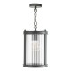 Dar-BIA0122 - Bianka - Matt Black Pendant with Ribbed Glass