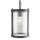 Dar-BIA0122 - Bianka - Matt Black Pendant with Ribbed Glass