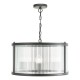 Dar-BIA0322 - Bianka - Matt Black 3 Light Pendant with Ribbed Glass