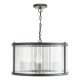 Dar-BIA0322 - Bianka - Matt Black 3 Light Pendant with Ribbed Glass