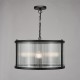 Dar-BIA0322 - Bianka - Matt Black 3 Light Pendant with Ribbed Glass