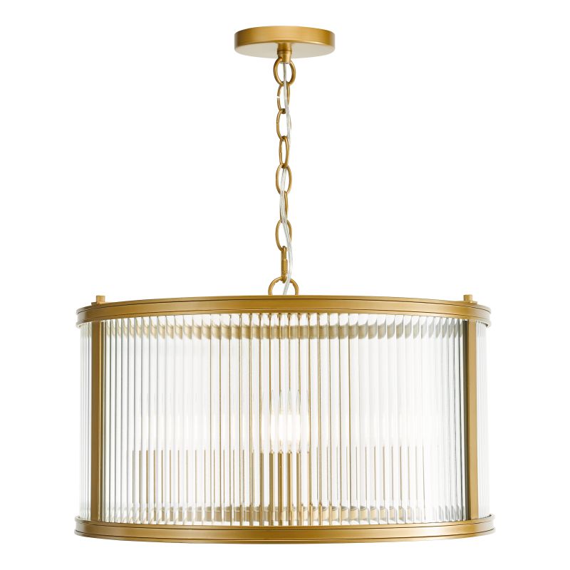 Dar-BIA0363 - Bianka - Bronze 3 Light Pendant with Ribbed Glass