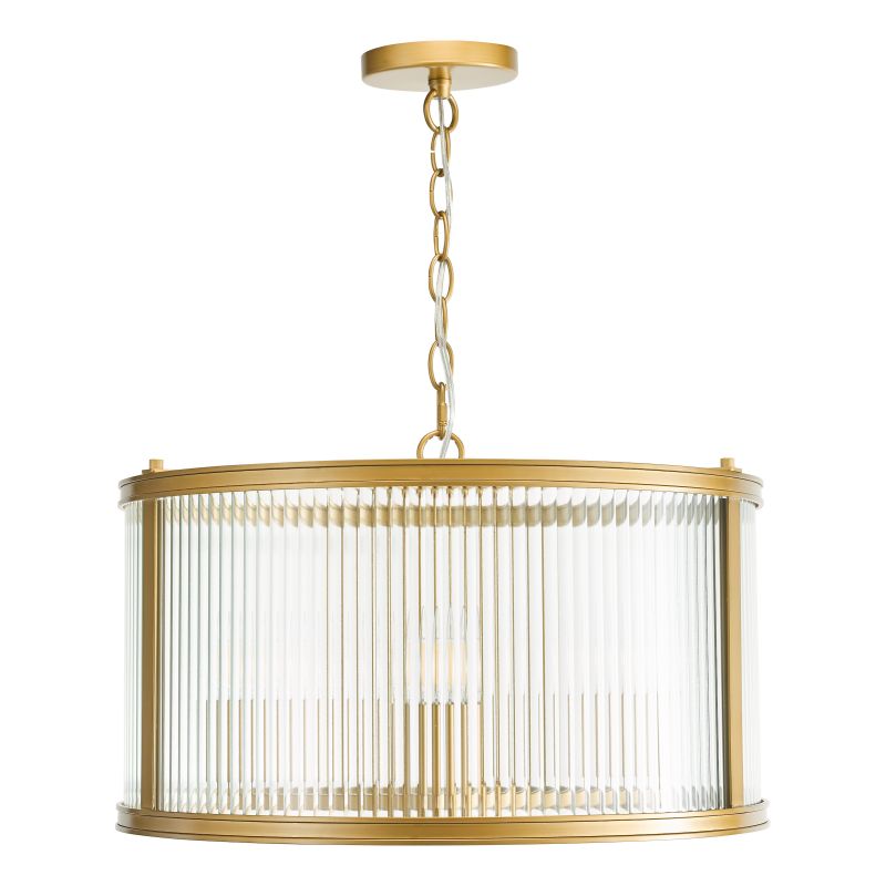 Dar-BIA0363 - Bianka - Bronze 3 Light Pendant with Ribbed Glass