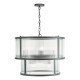 Dar-BIA0622 - Bianka - Matt Black 6 Light Pendant with Ribbed Glass