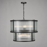 Bianka - Matt Black 6 Light Pendant with Ribbed Glass Bianka - Matt Black 6 Light Pendant with Ribbed Glass