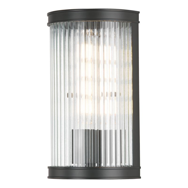 Dar-BIA0722 - Bianka - Matt Black Wall Lamp with Ribbed Glass