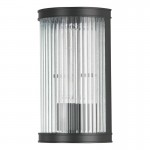 Bianka - Matt Black Wall Lamp with Ribbed Glass Bianka - Matt Black Wall Lamp with Ribbed Glass
