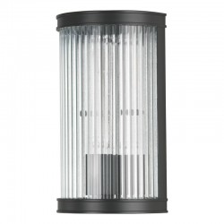 Bianka - Matt Black Wall Lamp with Ribbed Glass Bianka - Matt Black Wall Lamp with Ribbed Glass