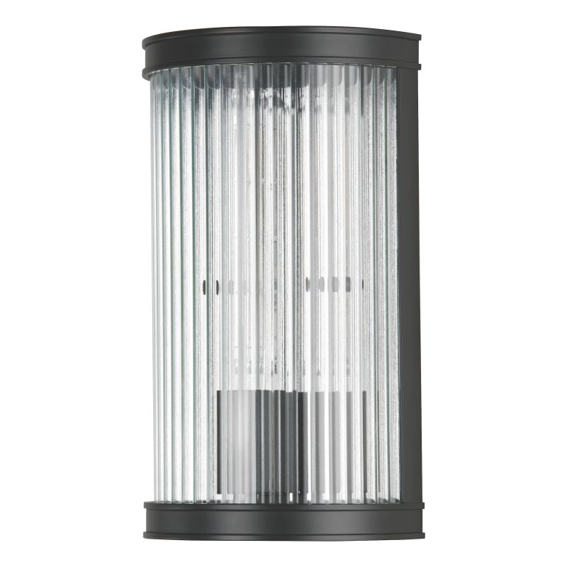 Dar-BIA0722 - Bianka - Matt Black Wall Lamp with Ribbed Glass