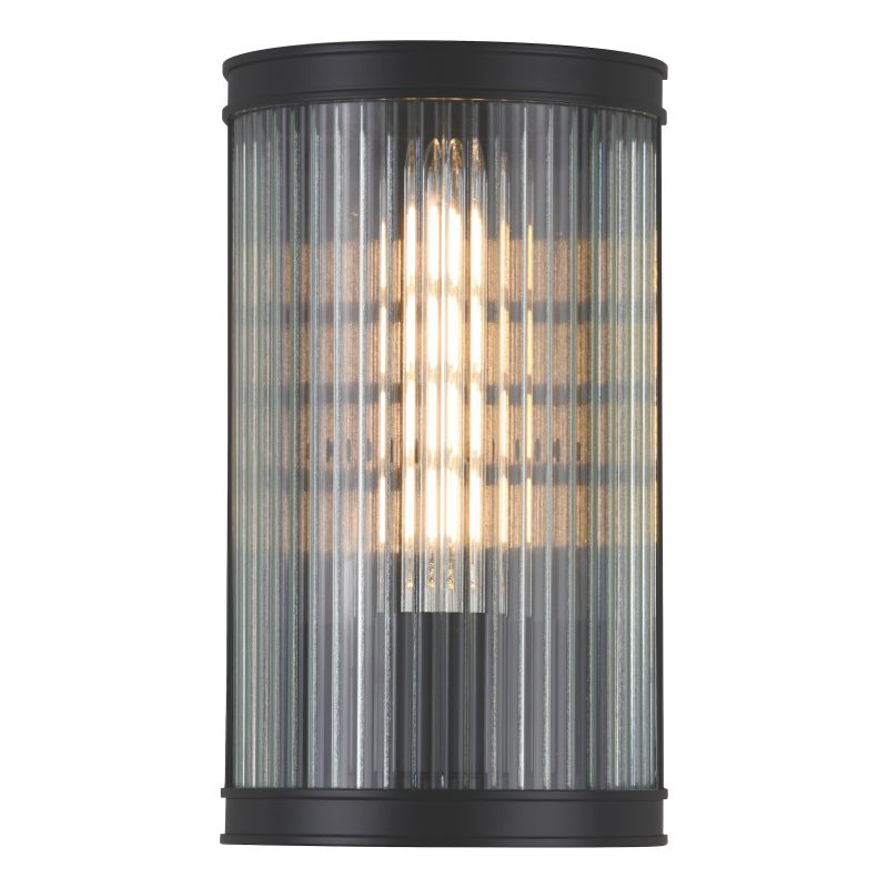 Dar-BIA0722 - Bianka - Matt Black Wall Lamp with Ribbed Glass