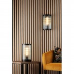 Bianka - Matt Black Wall Lamp with Ribbed Glass Bianka - Matt Black Wall Lamp with Ribbed Glass