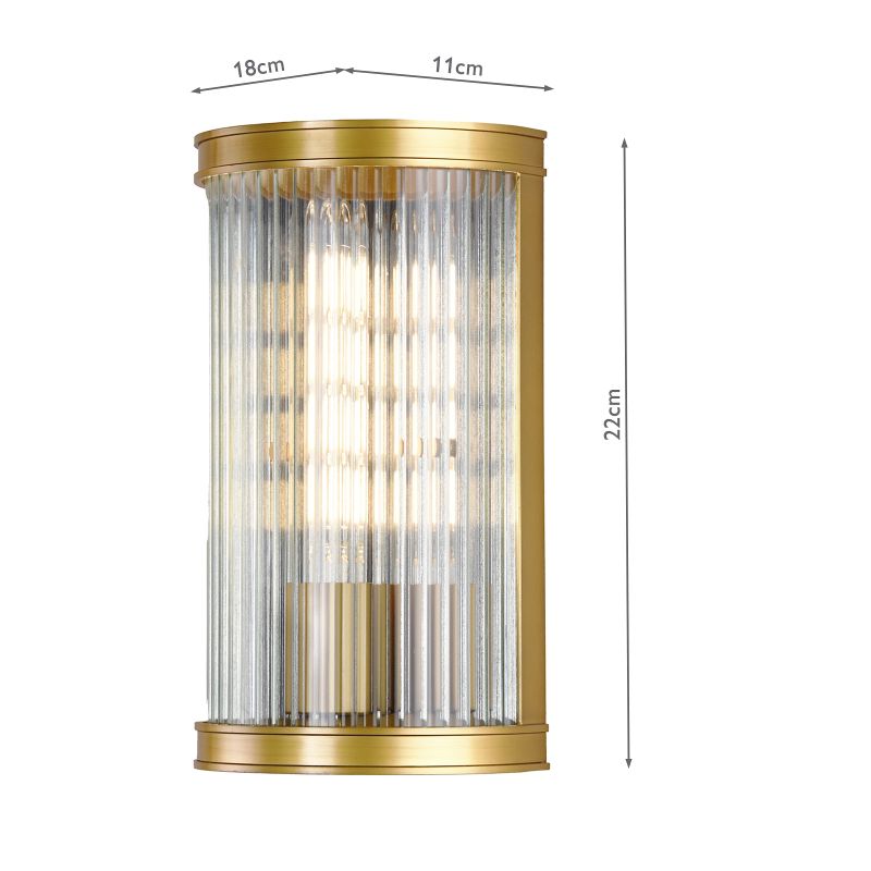 Dar-BIA0763 - Bianka - Bronze Wall Lamp with Ribbed Glass