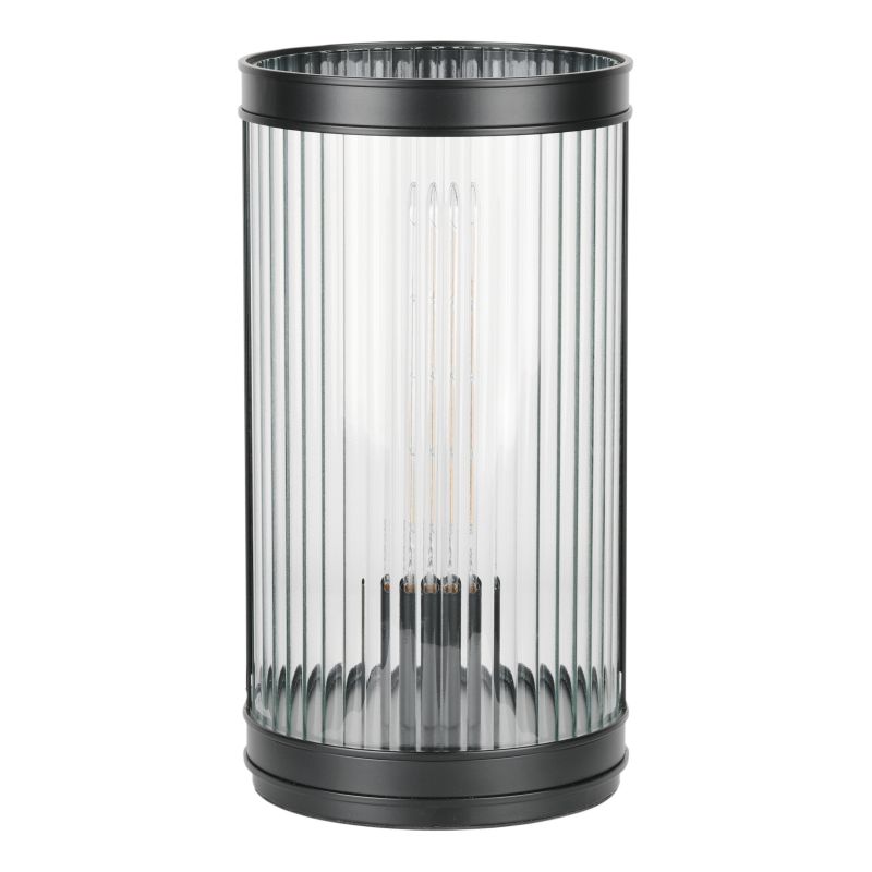 Dar-BIA4222 - Bianka - Matt Black Table Lamp with Ribbed Glass