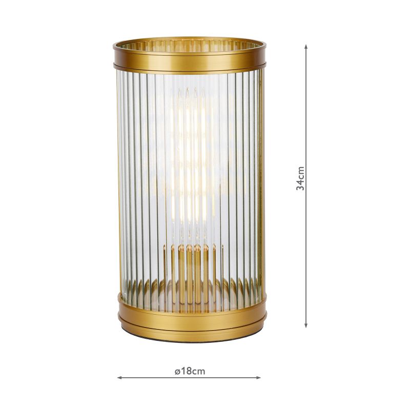 Dar-BIA4263 - Bianka - Bronze Table Lamp with Ribbed Glass