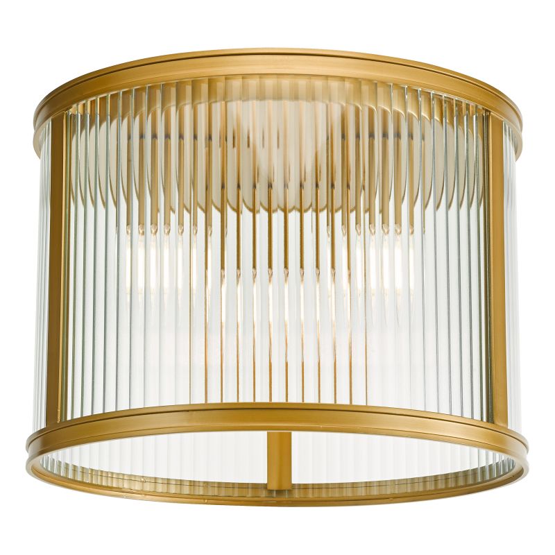 Dar-BIA5363 - Bianka - Bronze 3 Light Flush with Ribbed Glass