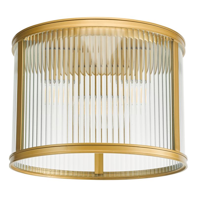 Dar-BIA5363 - Bianka - Bronze 3 Light Flush with Ribbed Glass