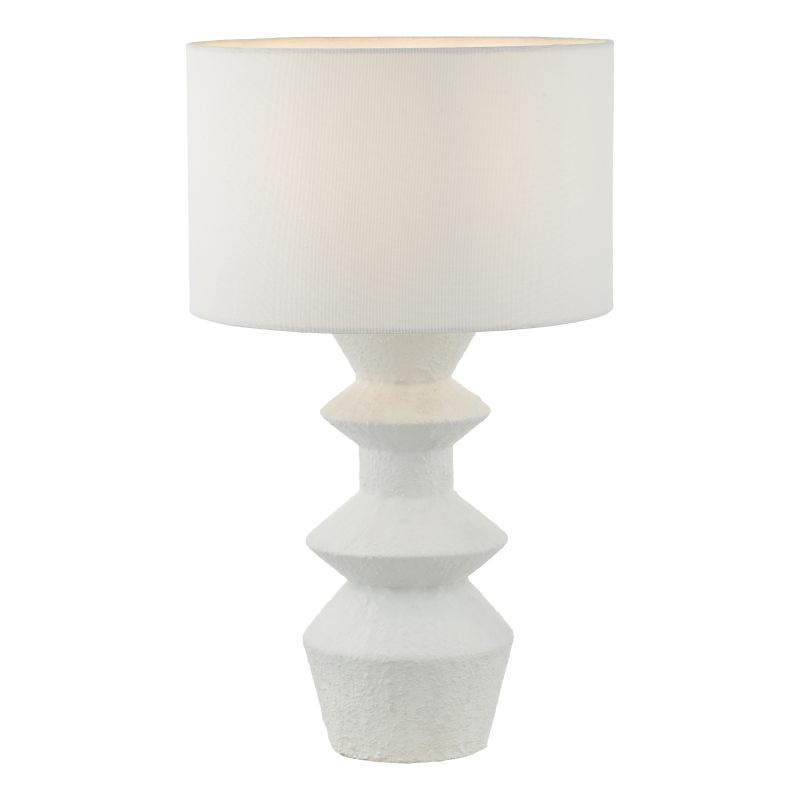 Dar-BID422 - Bidelia - White Table Lamp with White Linen Shade