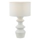 Dar-BID422 - Bidelia - White Table Lamp with White Linen Shade