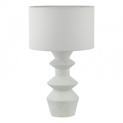 Bidelia - White Table Lamp with White Linen Shade Bidelia - White Table Lamp with White Linen Shade