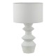 Dar-BID422 - Bidelia - White Table Lamp with White Linen Shade