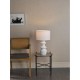 Dar-BID422 - Bidelia - White Table Lamp with White Linen Shade