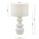 Dar-BID422 - Bidelia - White Table Lamp with White Linen Shade