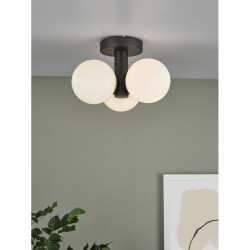 Blake - Matt Black 3 Light Ceiling Lamp with Opal Glass Blake - Matt Black 3 Light Ceiling Lamp with Opal Glass