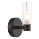 Dar-BOL0722 - Bolton - Black Wall Lamp with Frosted & Ribbed Glass IP44