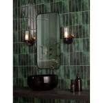 Bolton - Black Wall Lamp with Frosted & Ribbed Glass IP44 Bolton - Black Wall Lamp with Frosted & Ribbed Glass IP44