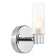 Dar-BOL0750 - Bolton - Chrome Wall Lamp with Frosted & Ribbed Glass IP44