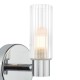 Dar-BOL0750 - Bolton - Chrome Wall Lamp with Frosted & Ribbed Glass IP44