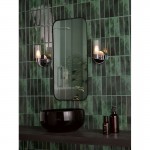 Bolton - Chrome Wall Lamp with Frosted & Ribbed Glass IP44