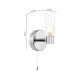 Dar-BOL0750 - Bolton - Chrome Wall Lamp with Frosted & Ribbed Glass IP44