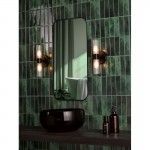 Bolton - Black 2 Light Wall Lamp with Frosted & Ribbed Glass IP44 Bolton - Black 2 Light Wall Lamp with Frosted & Ribbed Glass IP44