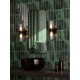 Dar-BOL0922 - Bolton - Black 2 Light Wall Lamp with Frosted & Ribbed Glass IP44